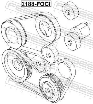 FEBEST Deflection/Guide Pulley, V-ribbed belt (2188-FOCI)