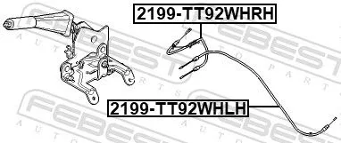 FEBEST Cable Pull, parking brake (2199-TT92WHRH)