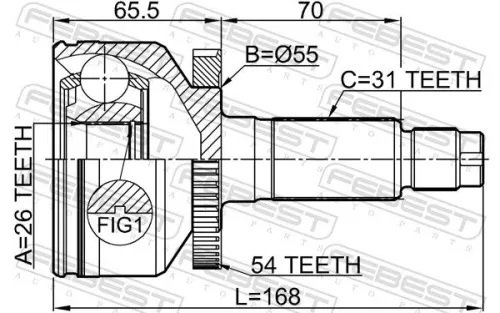 FEBEST Joint Kit, drive shaft (2210-CARA54)