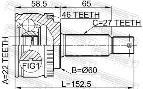 FEBEST Joint Kit, drive shaft (2210-CDA46)