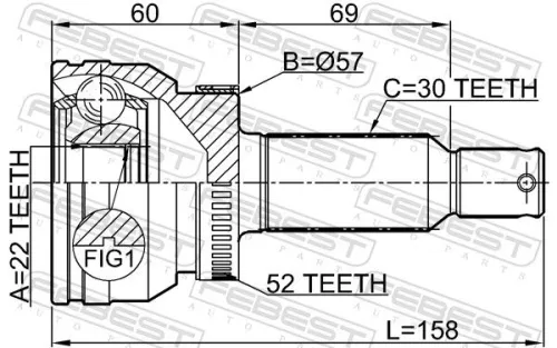 FEBEST Joint Kit, drive shaft (2210-SORA52R)
