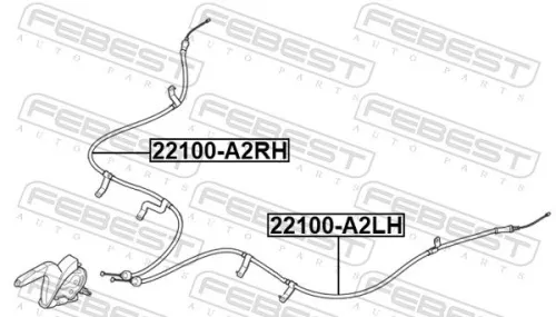 FEBEST Cable Pull, parking brake (22100-A2RH)