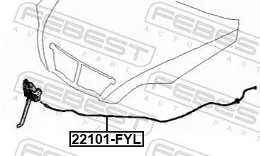 FEBEST Bonnet Cable (22101-FYL)