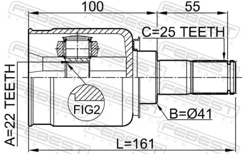 FEBEST Joint Kit, drive shaft (2211-CD)
