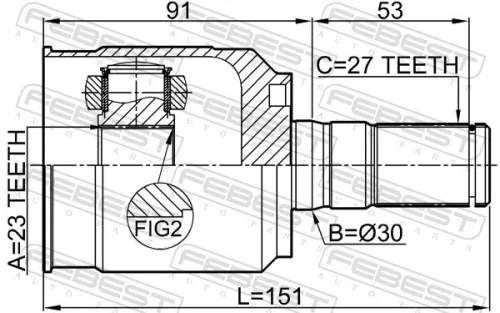 FEBEST Joint Kit, drive shaft (2211-SOULB2)