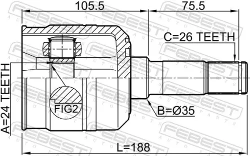 FEBEST Joint Kit, drive shaft (2211-SPRH)