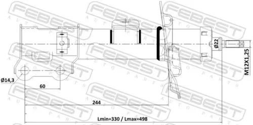 FEBEST Shock Absorber (22110-004FR)