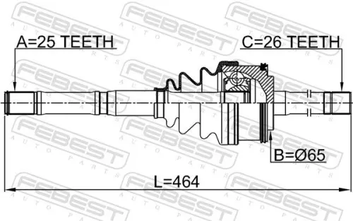FEBEST Joint Kit, drive shaft (2214-K2700)