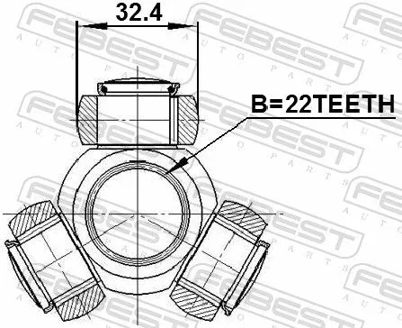 FEBEST Spider Assembly, drive shaft (2216-SPA)