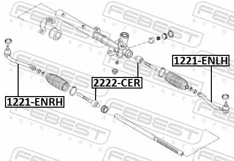FEBEST Inner Tie Rod (2222-CER)
