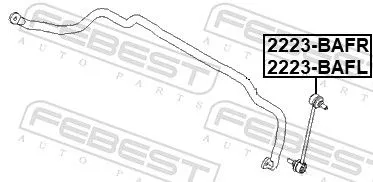 FEBEST Link/Coupling Rod, stabiliser bar (2223-BAFL)