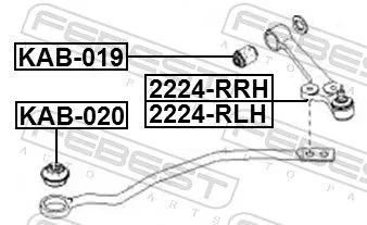 FEBEST Control/Trailing Arm, wheel suspension (2224-RLH)