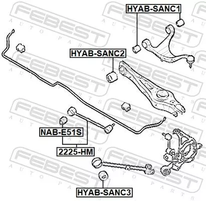 FEBEST Control/Trailing Arm, wheel suspension (2225-HM)