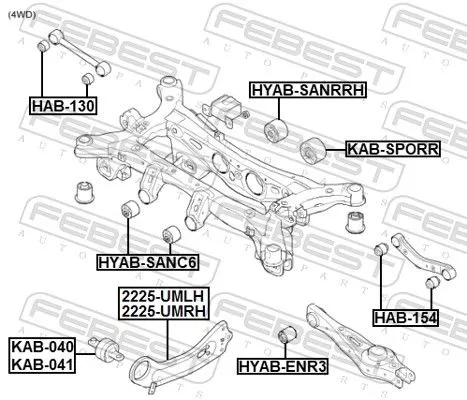 FEBEST Control/Trailing Arm, wheel suspension (2225-UMRH)