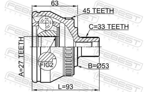 FEBEST Joint Kit, drive shaft (2310-034A45)