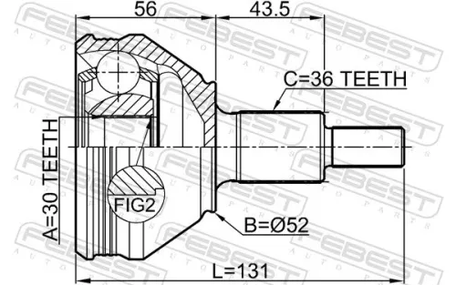 FEBEST Joint Kit, drive shaft (2310-PV)