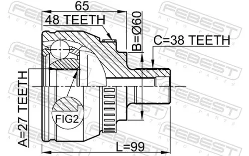 FEBEST Joint Kit, drive shaft (2310-SHARA48)