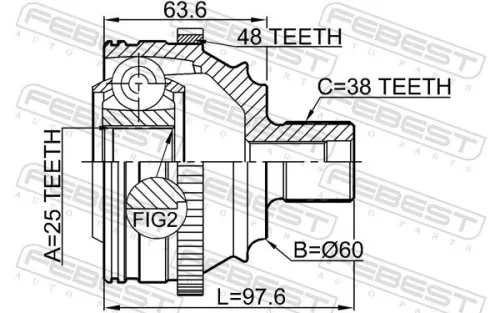 FEBEST Joint Kit, drive shaft (2310-TRSYNA48)