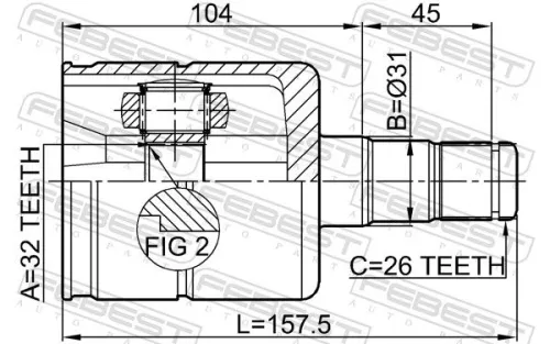 FEBEST Joint Kit, drive shaft (2311-030)