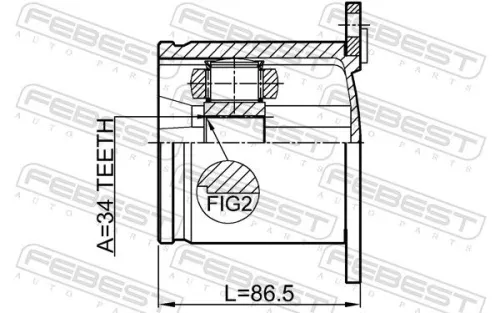 FEBEST Joint Kit, drive shaft (2311-CCLH)