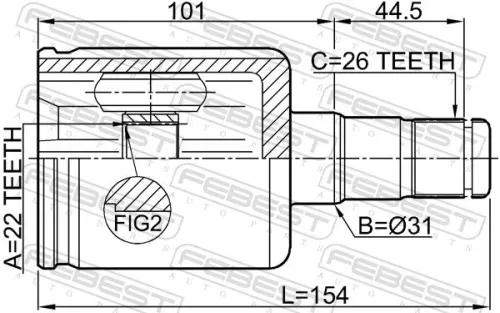 FEBEST Joint Kit, drive shaft (2311-PV)