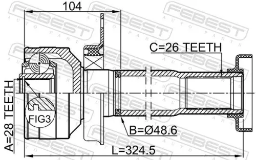 FEBEST Joint Kit, drive shaft (2311-T5DRH)
