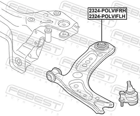 FEBEST Control/Trailing Arm, wheel suspension (2324-POLVIFRH)