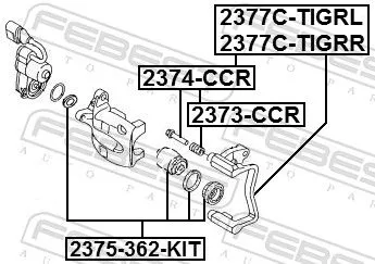 FEBEST Brake Caliper Bracket Set (2377C-TIGRL)