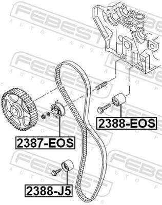 FEBEST Tensioner Pulley, timing belt (2387-EOS)