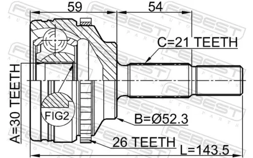 FEBEST Joint Kit, drive shaft (2410-LOGA26)
