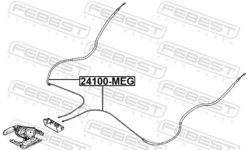 FEBEST Cable Pull, parking brake (24100-MEG)