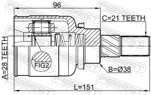 FEBEST Joint Kit, drive shaft (2411-DUSTR)