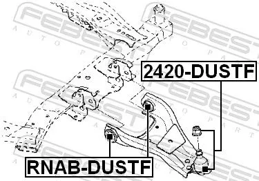 FEBEST Ball Joint (2420-DUSTF)