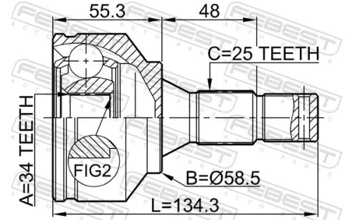 FEBEST Joint Kit, drive shaft (2510-30720)