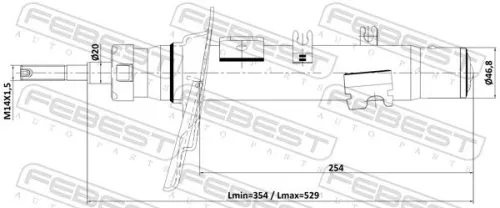 FEBEST Shock Absorber (25110-010FL)