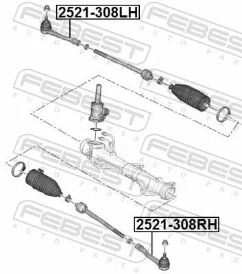 FEBEST Tie Rod End (2521-308LH)