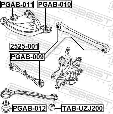 FEBEST Control/Trailing Arm, wheel suspension (2525-001)