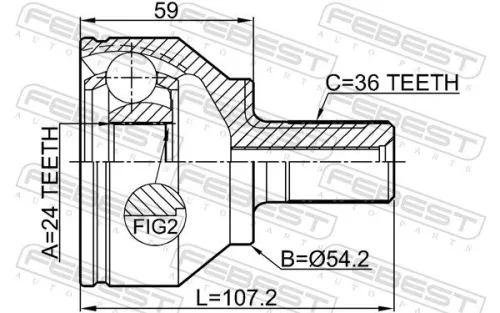 FEBEST Joint Kit, drive shaft (2710-C70)
