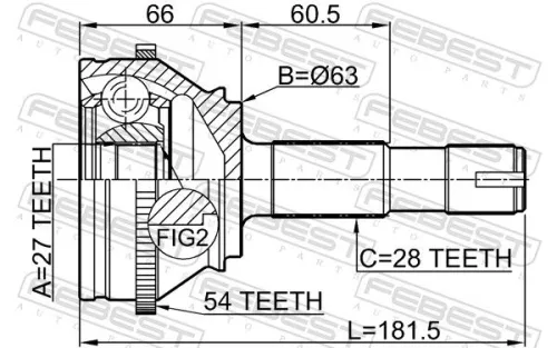 FEBEST Joint Kit, drive shaft (2810-DUCA54)