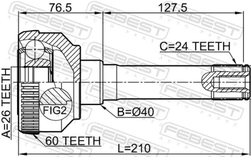FEBEST Joint Kit, drive shaft (2910-DEF)