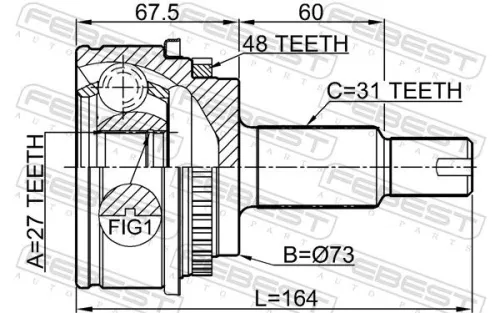 FEBEST Joint Kit, drive shaft (2910-DIIIR)