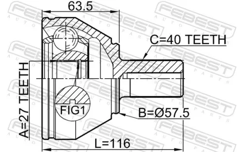 FEBEST Joint Kit, drive shaft (2910-FLIIF)