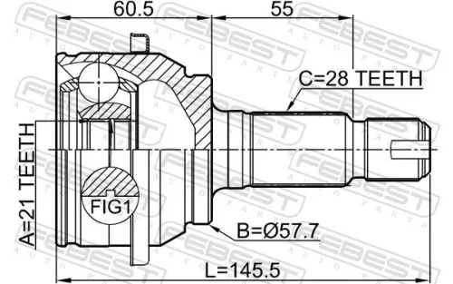 FEBEST Joint Kit, drive shaft (2910-FLIR)