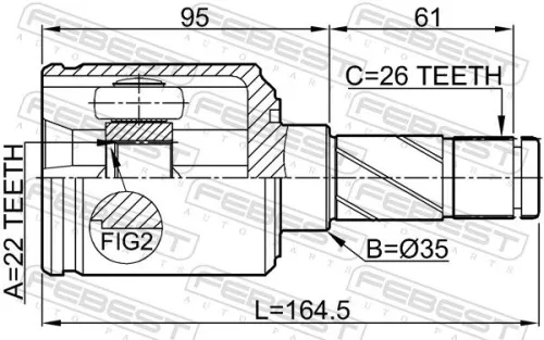 FEBEST Joint Kit, drive shaft (2911-FLIIR)