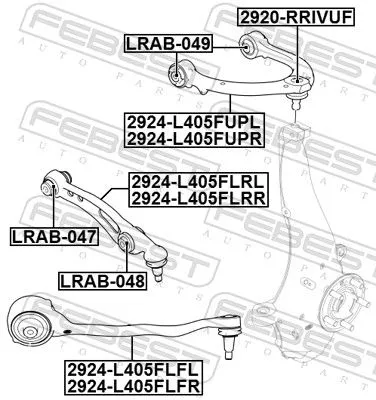 FEBEST Control/Trailing Arm, wheel suspension (2924-L405FUPL)