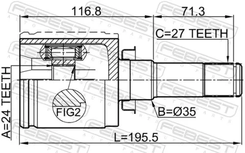 FEBEST Joint Kit, drive shaft (3211-SRXLF1)