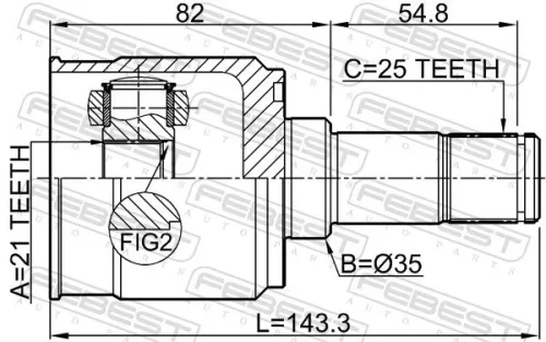FEBEST Joint Kit, drive shaft (3511-NL3R)