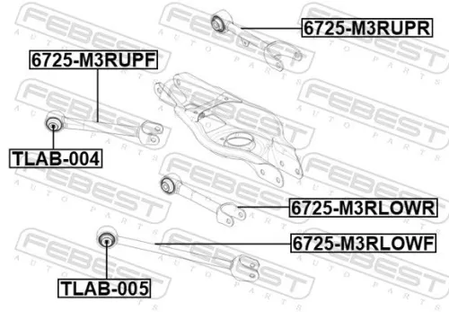 FEBEST Control/Trailing Arm, wheel suspension (6725-M3RUPR)