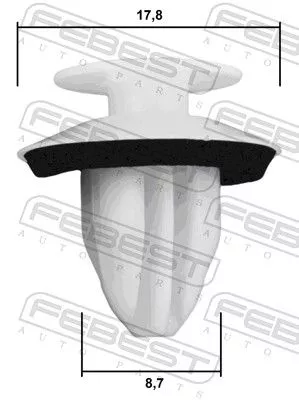 FEBEST Clip, trim/protection strip (88570-086)