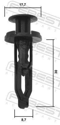 FEBEST Clip, trim/protection strip (88570-102)